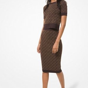 Michael Kors Logo Jacquard Skirt
